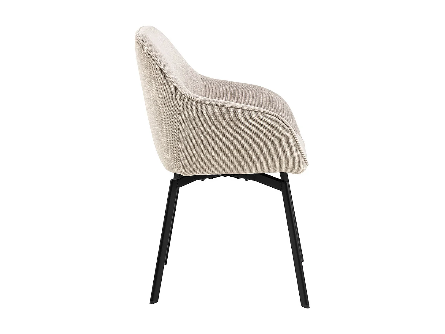 Berkley eetkamerstoel met armleuning stof beige.