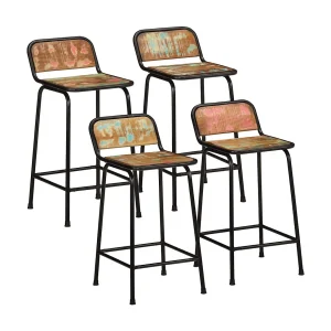 Barkrukken 4 st 46×35,5×80 cm massief gerecycled hout Barkrukken 4 st 46×35,5×80 cm massief gerecycled hout