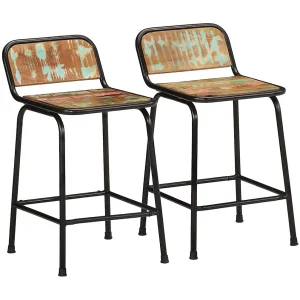 Barkrukken 2 st 46×35,5×70 cm massief gerecycled hout Barkrukken 2 st 46×35,5×70 cm massief gerecycled hout