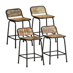 Barkrukken 4 st 46×35,5×70 cm massief gerecycled hout Barkrukken 4 st 46×35,5×70 cm massief gerecycled hout