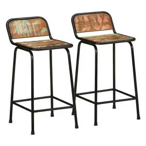 Barkrukken 2 st 46×35,5×80 cm massief gerecycled hout Barkrukken 2 st 46×35,5×80 cm massief gerecycled hout