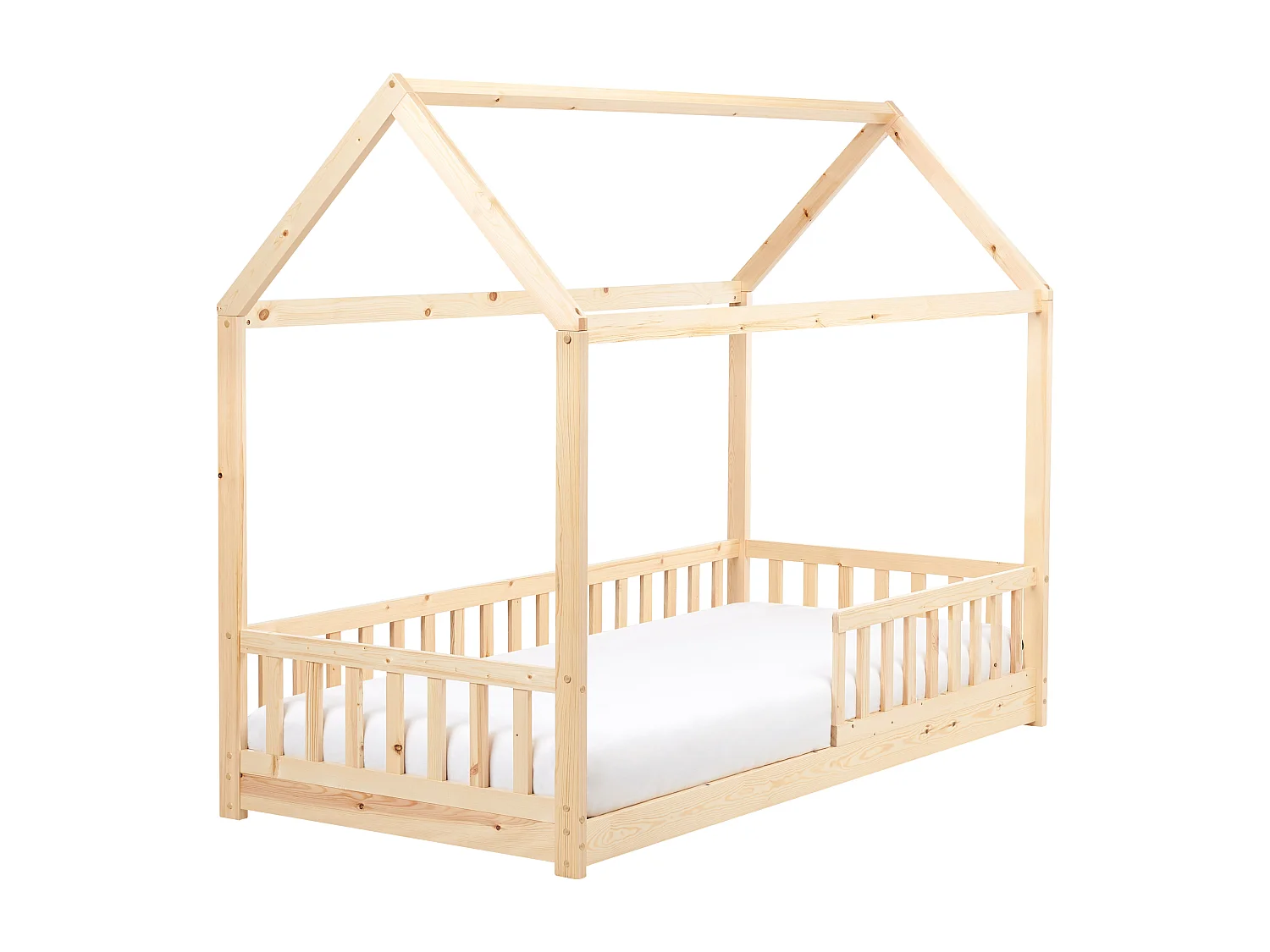 Bed hout lichtbruin 90 x 200 cm COSSAYE