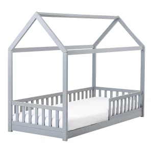 Bed hout grijs 90 x 200 cm COSSAYE