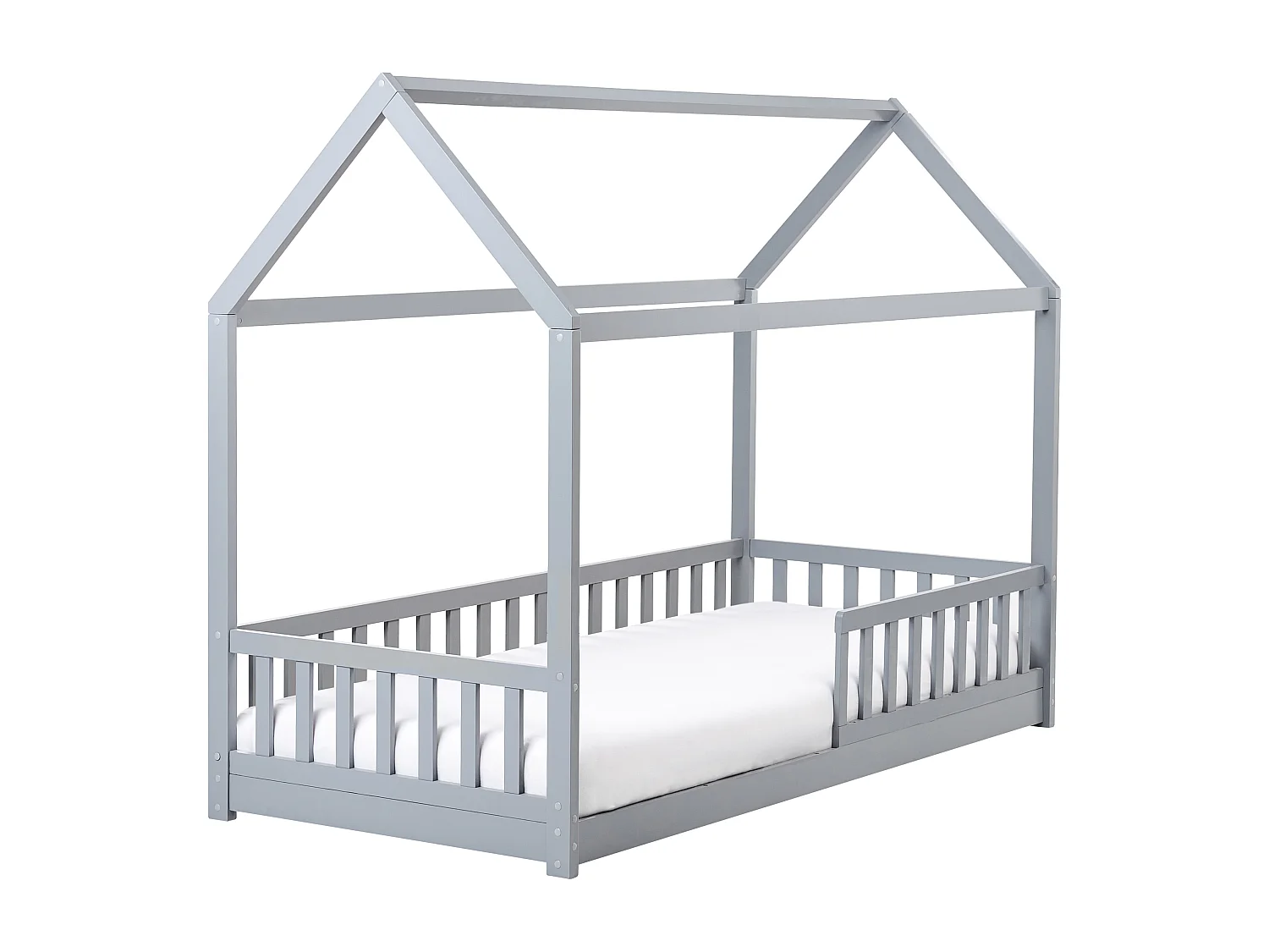 Bed hout grijs 90 x 200 cm COSSAYE