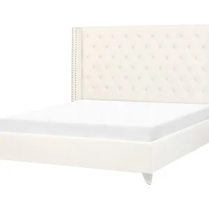 Bed fluweel gebroken wit 160 x 200 cm LUBBON Bed fluweel gebroken wit 160 x 200 cm LUBBON