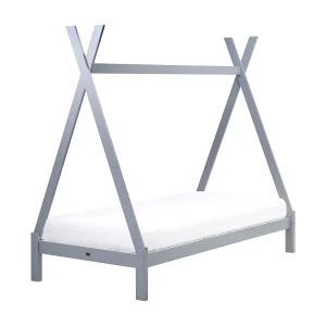 Bed hout grijs 90 x 200 cm DEVAY