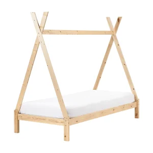 Bed hout lichtbruin 90 x 200 cm DEVAY