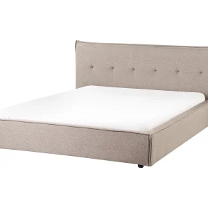 Bed Kunstlinnen LESTRE 160 x 200 cm Taupe