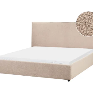 Bed Bouclé LAVAUR 160 x 200 cm Taupe Bed Bouclé LAVAUR 160 x 200 cm Taupe