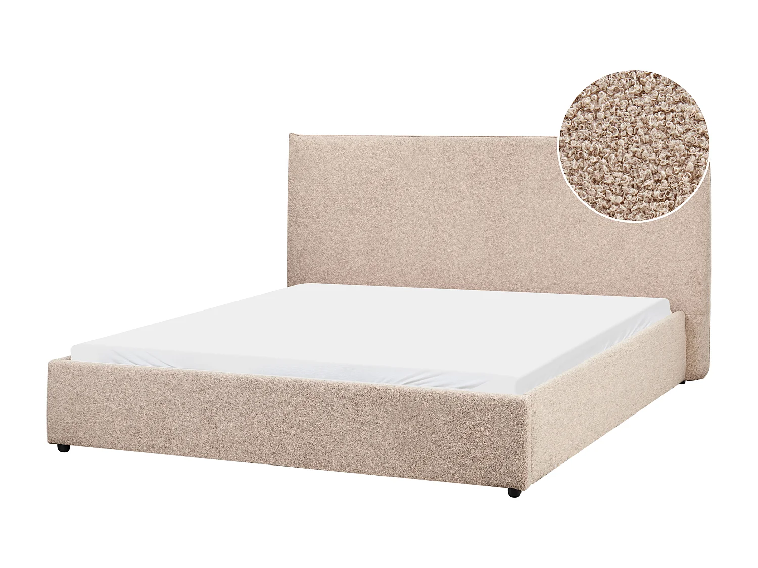Bed Bouclé LAVAUR 160 x 200 cm Taupe