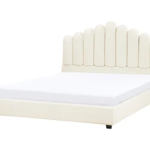 Bed Fluweel VINCENNES 180 x 200 cm Gebroken wit Bed Fluweel VINCENNES 180 x 200 cm Gebroken wit