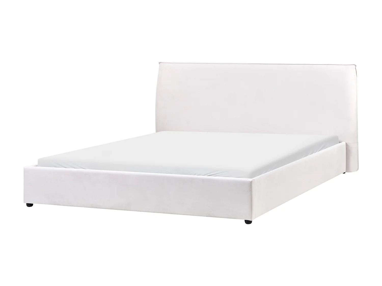Bed Fluweel LAVAUR 180 x 200 cm Gebroken wit
