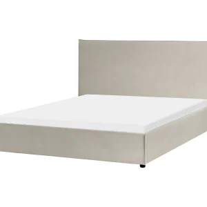 Bed Fluweel LAVAUR 160 x 200 cm Taupe Bed Fluweel LAVAUR 160 x 200 cm Taupe