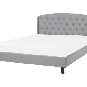 Bed stof lichtgrijs 160 x 200 cm BORDEAUX Bed stof lichtgrijs 160 x 200 cm BORDEAUX