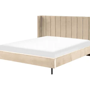 Bed fluweel beige 180 x 200 VILETTE Bed fluweel beige 180 x 200 VILETTE