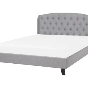 Bed stof lichtgrijs 140 x 200 cm BORDEAUX Bed stof lichtgrijs 140 x 200 cm BORDEAUX
