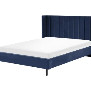 Bed fluweel blauw 160 x 200 cm VILETTE Bed fluweel blauw 160 x 200 cm VILETTE