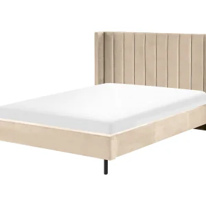 Bed fluweel beige 140 x 200 VILETTE Bed fluweel beige 140 x 200 VILETTE