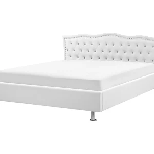 Bed kunstleer wit 160 x 200 cm METZ