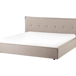 Bed Kunstlinnen LESTRE 180 x 200 cm Taupe Bed Kunstlinnen LESTRE 180 x 200 cm Taupe