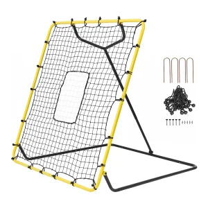 Baseball Softball SucceBuy Reboundnet, 122 x 137 cm, met Regelbare Hoeken, voor Veld- en Werptraining