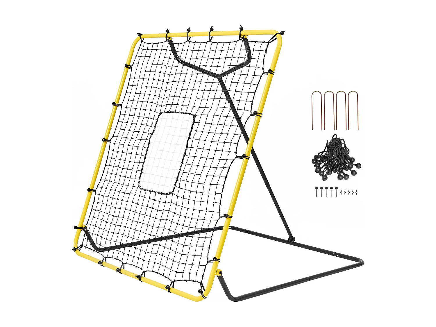Baseball Softball SucceBuy Reboundnet, 122 x 137 cm, met Regelbare Hoeken, voor Veld- en Werptraining