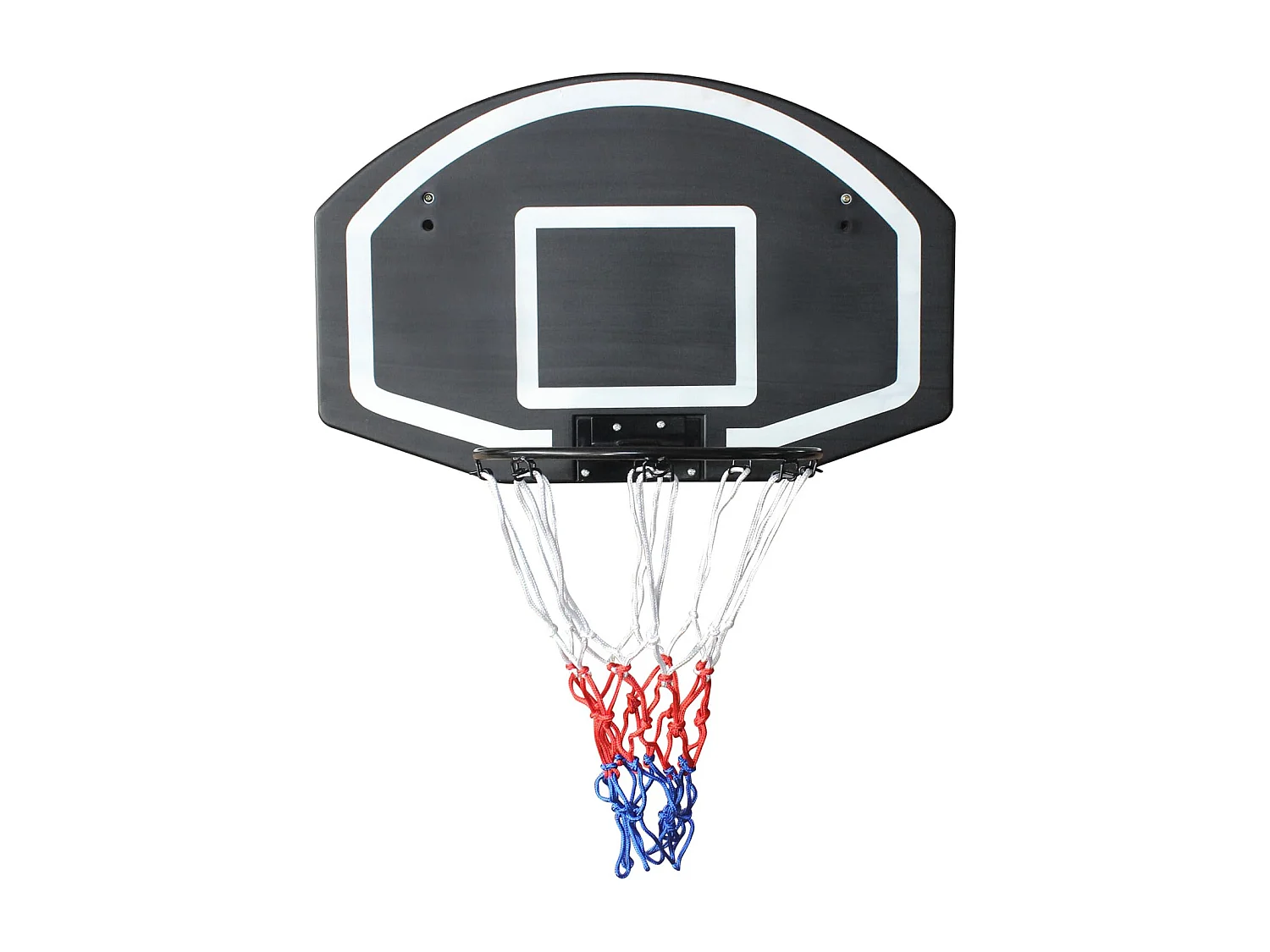 Basketbalring voor binnen/buiten, muurbevestiging, onbreekbaar PE-bord, zwart (72,4 x 45,72 x 20 cm)