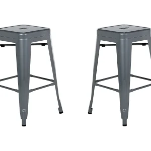 Barkruk set van 2 staal grijs CABRILLO M Barkruk set van 2 staal grijs CABRILLO M
