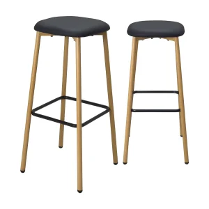 Barkrukken, Zithoogte 78 Cm, Metalen Poten Imitatie Beuken, Set van 2 NES (zwart)