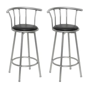 Barstoelen 2 st kunstleer zwart Barstoelen 2 st kunstleer zwart