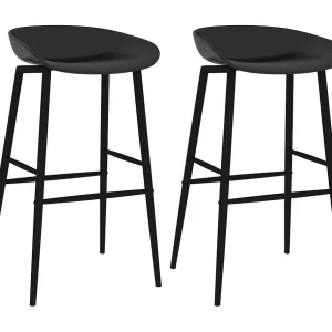 Barstoelen 2 st zwart Barstoelen 2 st zwart