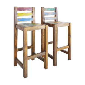 Barkrukken 2 st massief gerecycled hout Barkrukken 2 st massief gerecycled hout