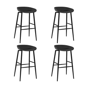 Barstoelen 4 st zwart Barstoelen 4 st zwart