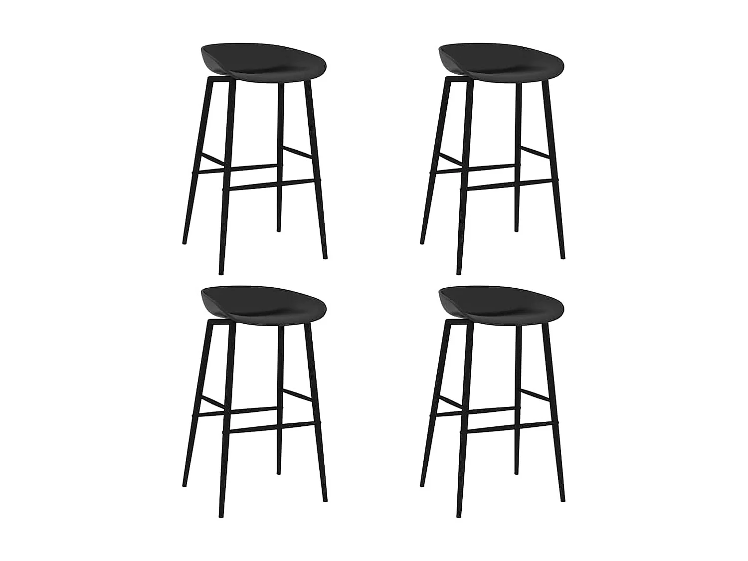 Barstoelen 4 st zwart