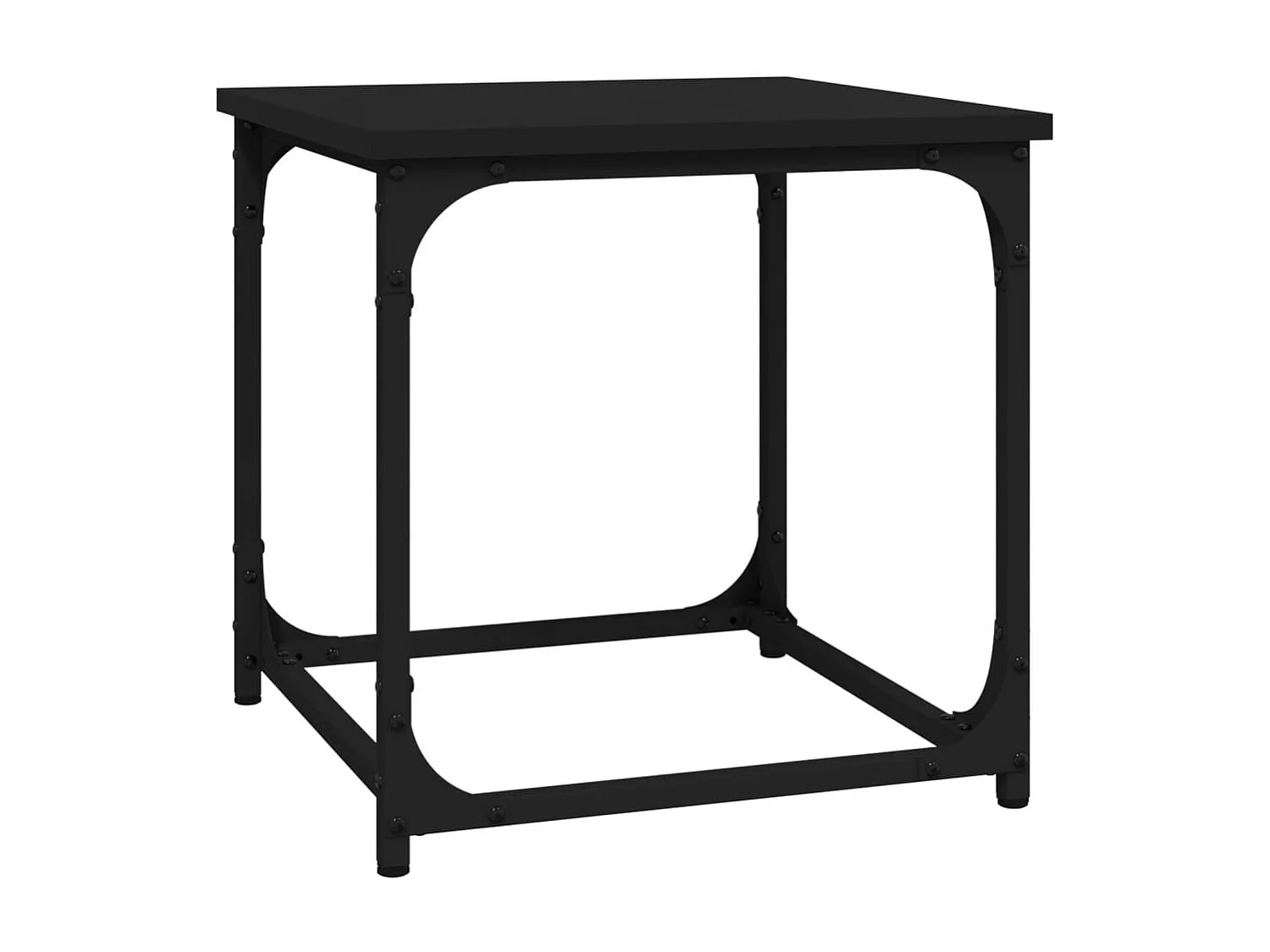 Bijzettafel | Salontafel | Woonkamertafel 40x40x40 cm bewerkt hout zwart