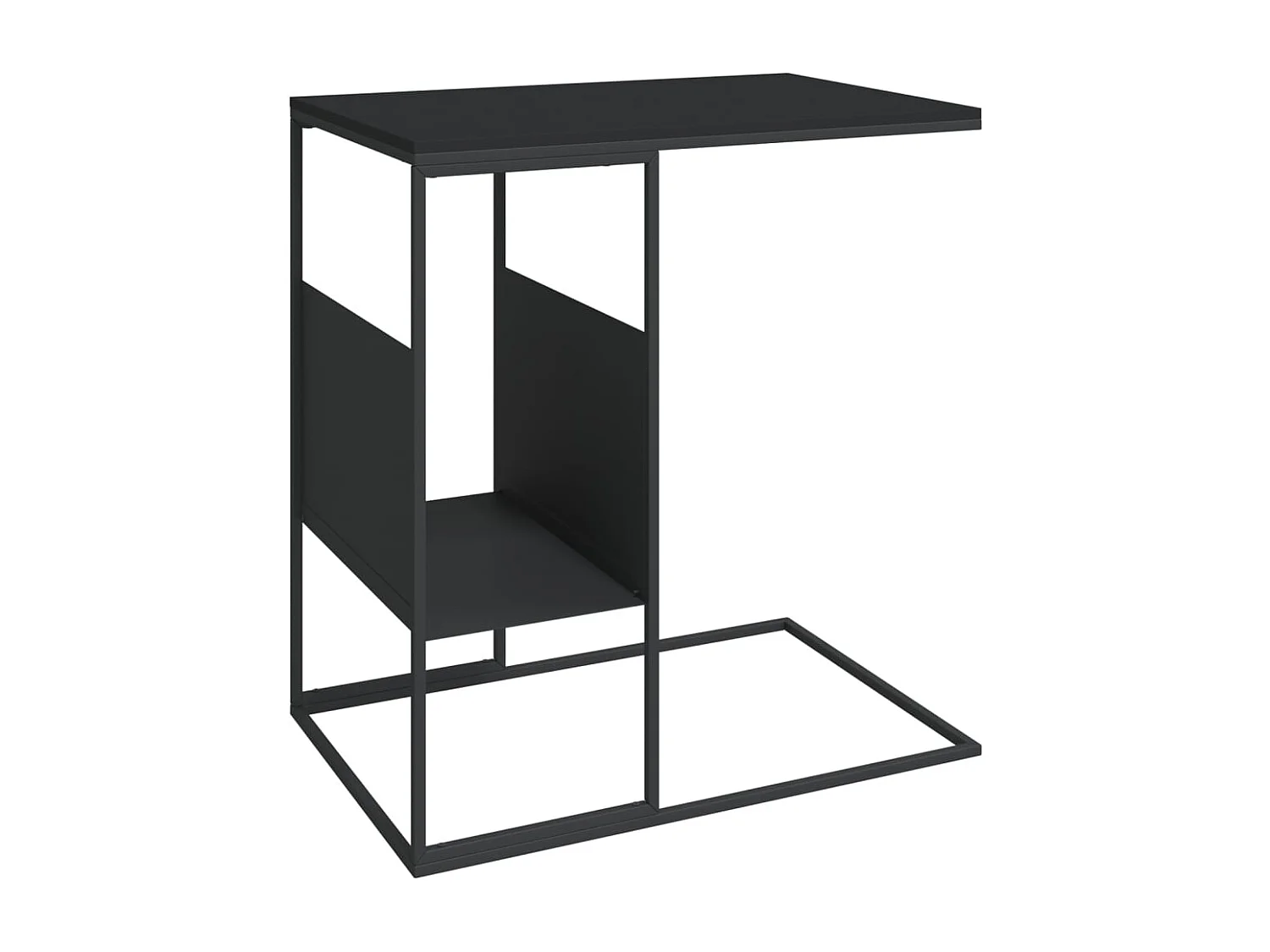 Bijzettafel | Salontafel | Woonkamertafel 55x36x59,5 cm bewerkt hout zwart