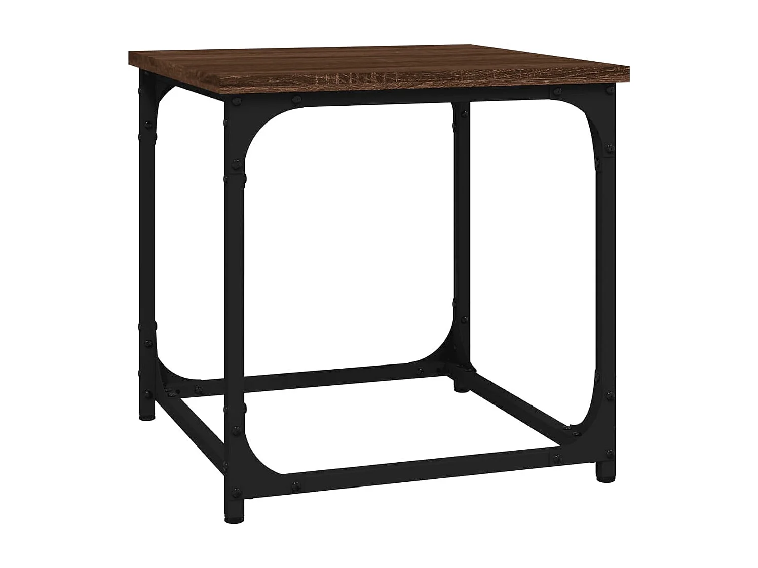 Bijzettafel | Salontafel | Woonkamertafel 40x40x40 cm bewerkt hout bruin eikenkleur