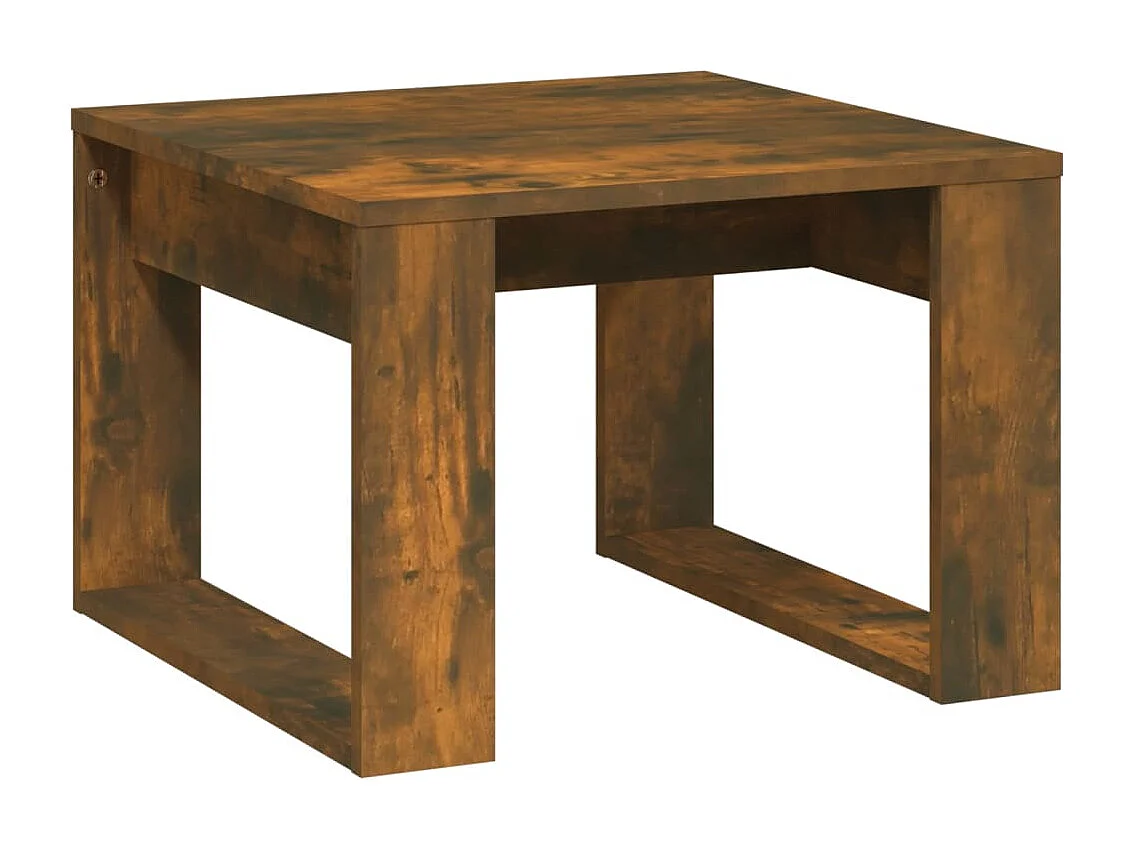 Bijzettafel | Salontafel | Woonkamertafel 50x50x35 cm bewerkt hout gerookt eikenkleurig