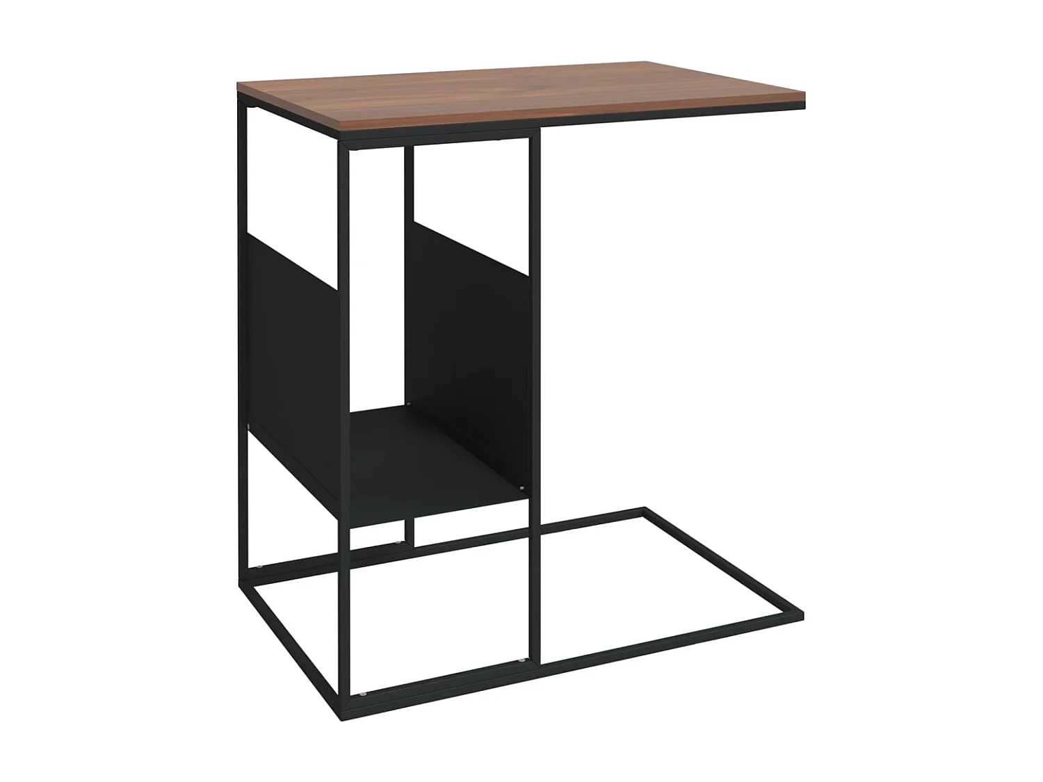 Bijzettafel | Salontafel | Woonkamertafel 55x36x59,5 cm bewerkt hout zwart