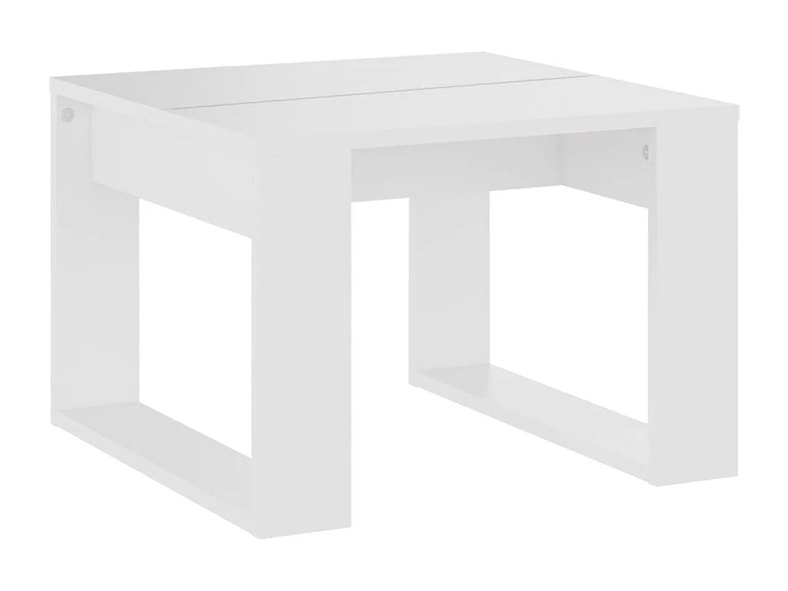 Bijzettafel | Salontafel | Woonkamertafel 50x50x35 cm bewerkt hout wit