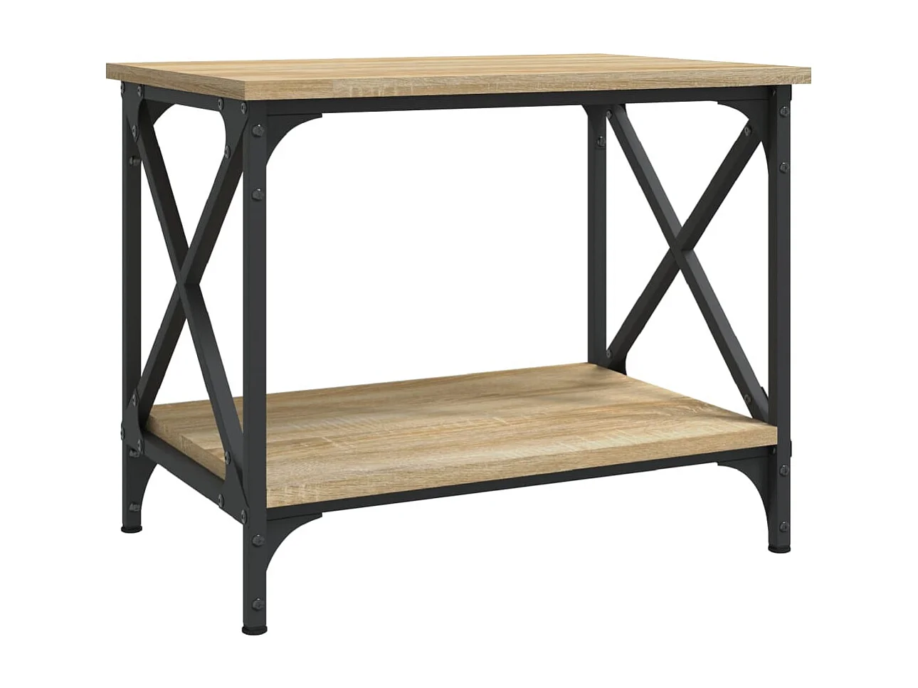 Bijzettafel | Salontafel | Woonkamertafel 55x38x45 cm bewerkt hout sonoma eikenkleurig