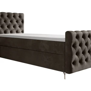 BEDANTE boxspringbed CHESTER PLUS 90×200 bruin met matras H3 en topper bed met opbergruimte, eenpersoonsbed, hotelbed, slaapkamer, met opslag BEDANTE boxspringbed CHESTER PLUS 90×200 bruin met matras H3 en topper bed met opbergruimte, eenpersoonsbed, hotelbed, slaapkamer, met opslag
