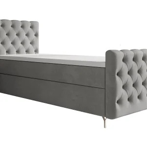 BEDANTE boxspringbed CHESTER PLUS 90×200 lichtgrijs met matras H3 en topper bed met opbergruimte, eenpersoonsbed, hotelbed, slaapkamer, met opslag BEDANTE boxspringbed CHESTER PLUS 90×200 lichtgrijs met matras H3 en topper bed met opbergruimte, eenpersoonsbed, hotelbed, slaapkamer, met opslag