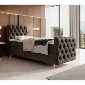 BEDANTE boxspringbed CHESTER PLUS 120×200 bruin met matras H3 en topper bed met opbergruimte, eenpersoonsbed, hotelbed, slaapkamer, met opslag BEDANTE boxspringbed CHESTER PLUS 120×200 bruin met matras H3 en topper bed met opbergruimte, eenpersoonsbed, hotelbed, slaapkamer, met opslag