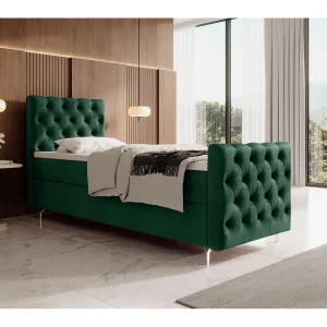 BEDANTE boxspringbed CHESTER PLUS 120×200 donkergroen met matras H3 en topper bed met opbergruimte, eenpersoonsbed, hotelbed, slaapkamer, met opslag BEDANTE boxspringbed CHESTER PLUS 120×200 donkergroen met matras H3 en topper bed met opbergruimte, eenpersoonsbed, hotelbed, slaapkamer, met opslag