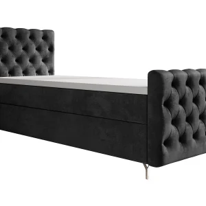 BEDANTE boxspringbed CHESTER PLUS 90×200 donkergrijs met matras H3 en topper bed met opbergruimte, eenpersoonsbed, hotelbed, slaapkamer, met opslag BEDANTE boxspringbed CHESTER PLUS 90×200 donkergrijs met matras H3 en topper bed met opbergruimte, eenpersoonsbed, hotelbed, slaapkamer, met opslag