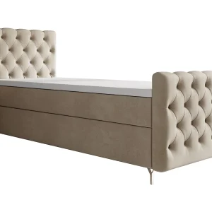 BEDANTE boxspringbed CHESTER PLUS 90×200 beige met matras H3 en topper bed met opbergruimte, eenpersoonsbed, hotelbed, slaapkamer, met opslag BEDANTE boxspringbed CHESTER PLUS 90×200 beige met matras H3 en topper bed met opbergruimte, eenpersoonsbed, hotelbed, slaapkamer, met opslag