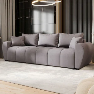 BEDANTE BANK MOLISA met slaapfunctie COSMIC 160 Grijs – Bank met opbergruimte, bedkist, woonkamerbank, sofa, slaapbank, bank met kist, bedbank