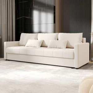 BEDANTE BANK MOS BIS met slaapfunctie COSMIC 10 Beige – Bank met opbergruimte, bedkist, woonkamerbank, sofa, slaapbank, bank met kist, bedbank
