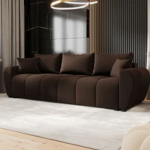 BEDANTE BANK MOLISA met slaapfunctie COSMIC 800 Donkerbruin – Bank met opbergruimte, bedkist, woonkamerbank, sofa, slaapbank, bank met kist, bedbank